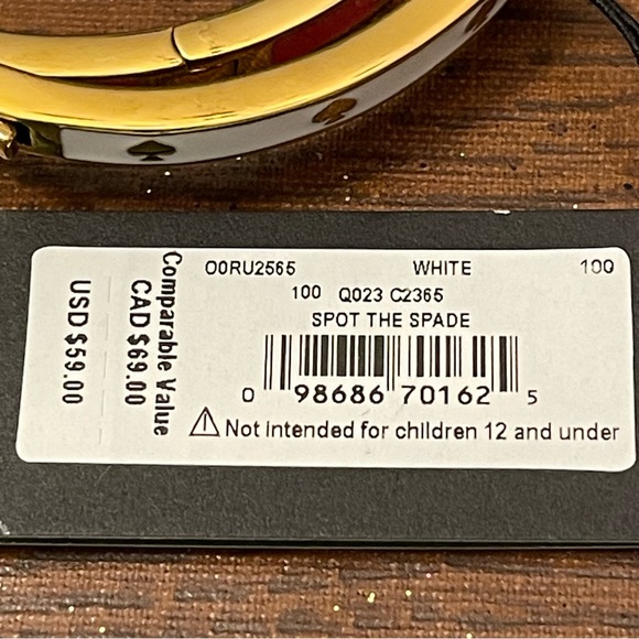 kate spade- Spot the Spade Enamel with Gold Spades in Pink or White - Picture 3 of 11